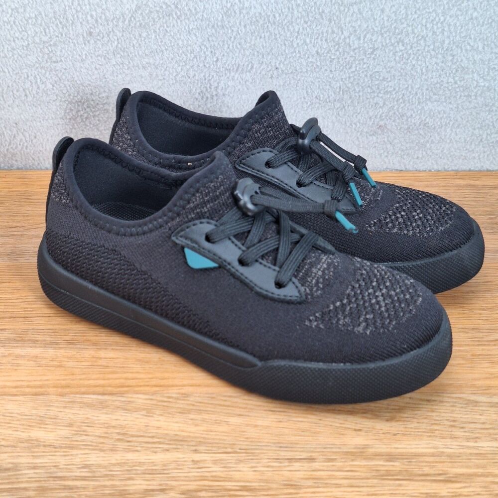 Vessi Weekend Youth Kids 13 Waterproof Sneakers Asphalt Black Knit Unisex